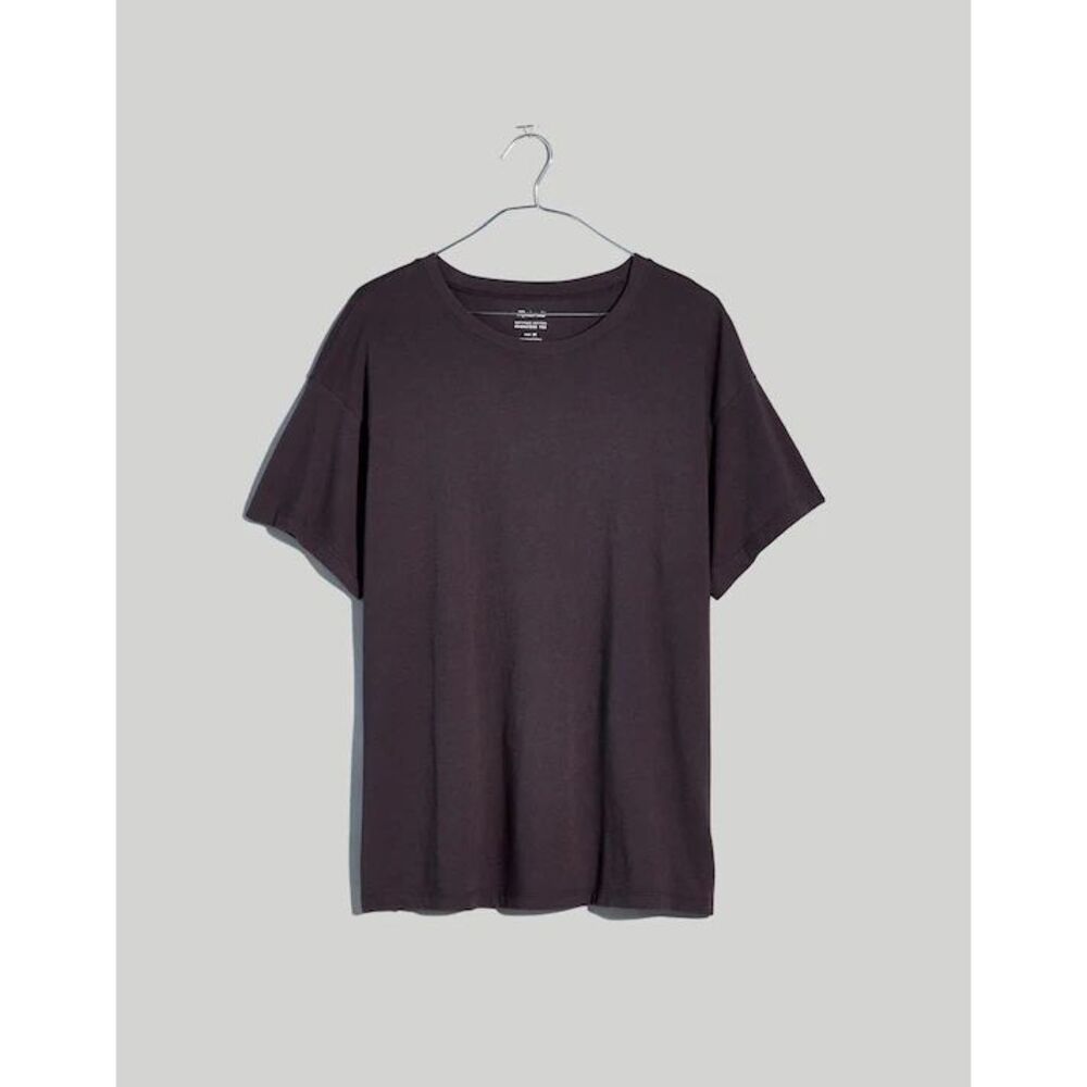Madewell Softfade Cotton Oversized Tee Coal Vintage Wash Slouchy Fit S NEW
